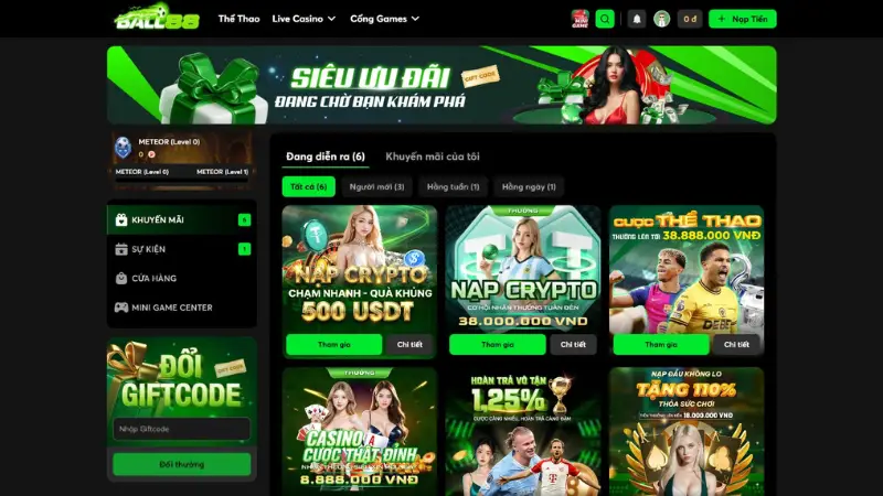 Các chương trình khuyến mãi dành cho thành viên Hong88